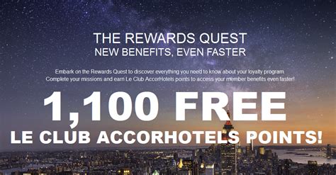 Get 1,100 Free Le Club AccorHotels Points (Rewards Quest Game ...