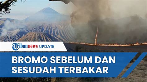 Miris Inilah Penampakan Bromo Sebelum Dan Sesudah Terbakar Akibat