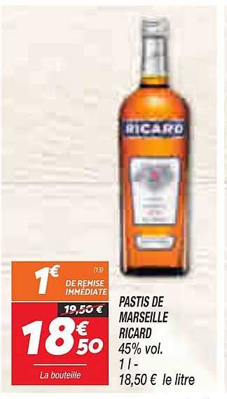 Promo Pastis De Marseille Ricard Chez Netto Icatalogue Fr