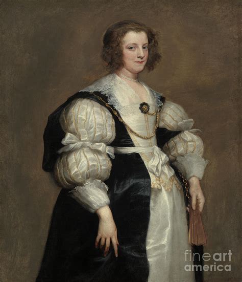 Lady With A Fan C 1628 Painting By Anthony Van Dyck Fine Art America