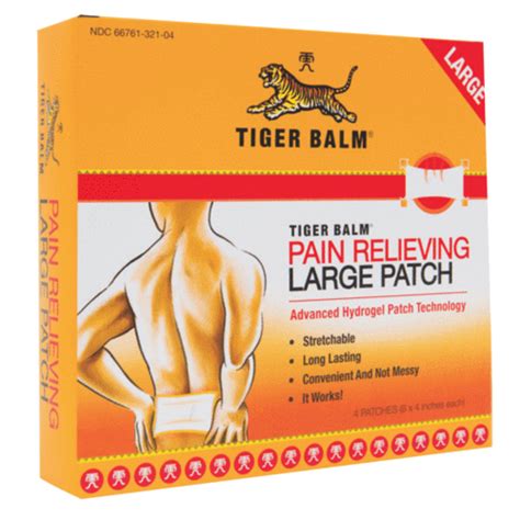 Tiger Balm Pain Relieving Large Patch 4 Patches 虎牌止痛貼膏 Tandt Ginseng