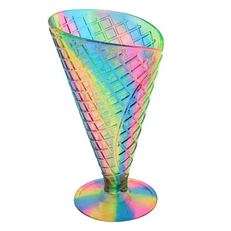 Rainbow Acrylic Ice Cream Cone Cup, 6oz