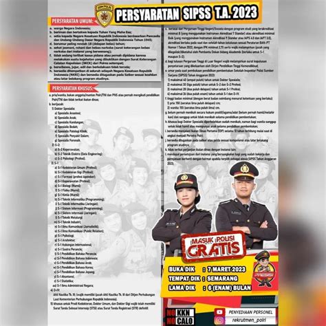 sipss polri sekolah inspektur polisi sumber sarjana dinas tenaga