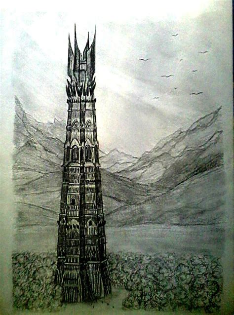 Orthanc Tower Lotr Art Middle Earth Tower