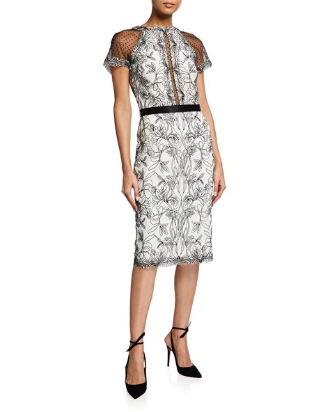 Tadashi Shoji Sleeveless Lace Halter Dress With Keyhole Detail Neiman