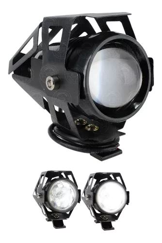 Faro Led Lupa Auxiliar U5 Estrobo Carcasa Moto Universal MercadoLibre