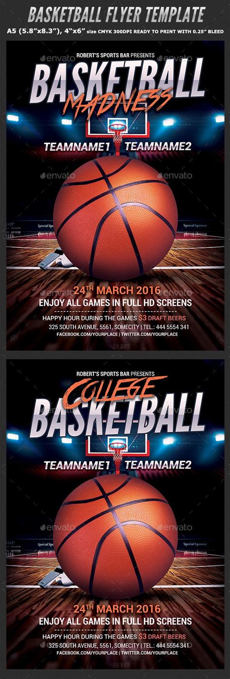 Basketball Flyer Template for Playoffs and March Madness