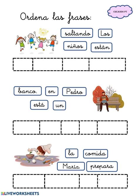 Ordena Y Forma Oraciones Worksheet Artofit