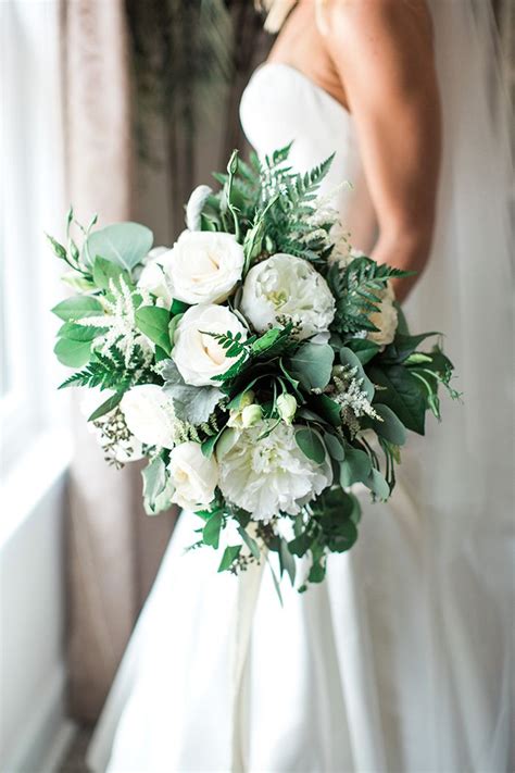 Timeless Modern Wedding With Rustic Chic Style White Wedding Bouquets