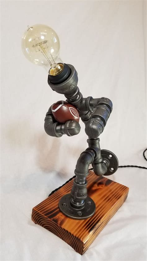 Football Player Lamp Steampunk Lamp Sports Lamp Pipe Lamp Lamp