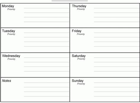 10+ Weekly Planner Templates - Word Excel PDF Formats