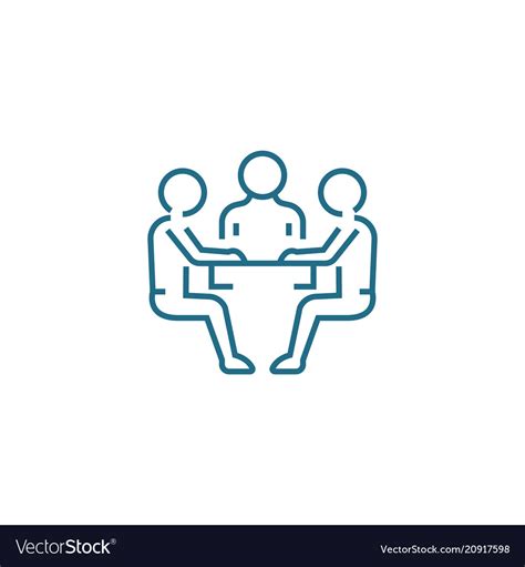 Negotiating Table Linear Icon Concept Negotiating Vector Image