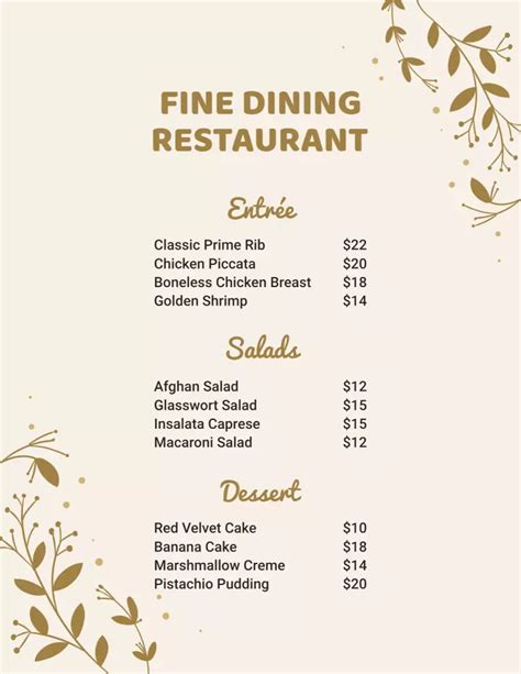 20 Free Online Fancy Menu Templates PhotoADKing