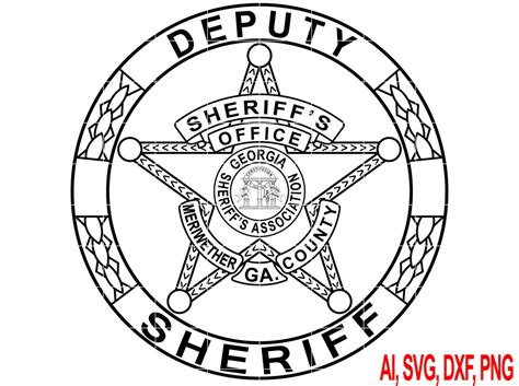 Sheriff Badge Meriwether County Georgia Badge Vector File for Laser ...