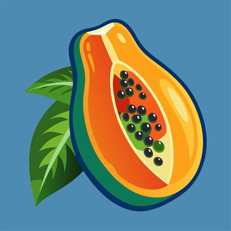 Papaya Fruit Color Clip Art Vector Design Premium Ai Generated Vector