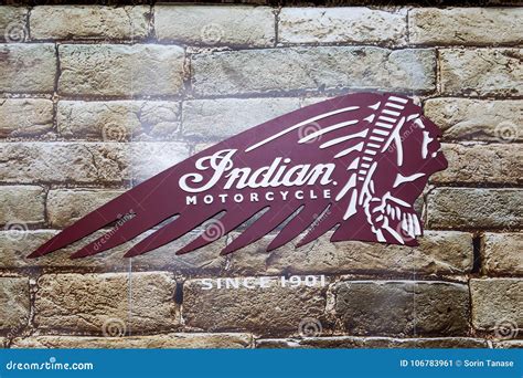 Indian Motorcycle Sign And Red Logo Editorial Photo Image Of