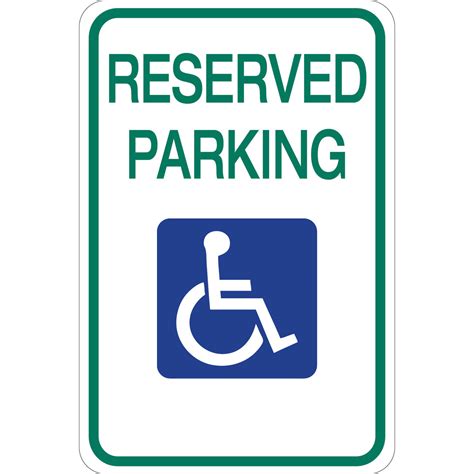 Reserved Parking (Handicapped) - Aluminum Sign