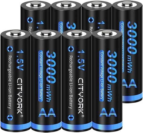 Amazon Cityork V Aa Mwh Lithium Rechargeable Batteries