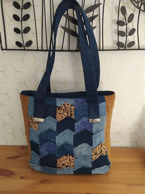 Sac Cadence en jean et liège cousu par Karo Line Patron Sacôtin Bags