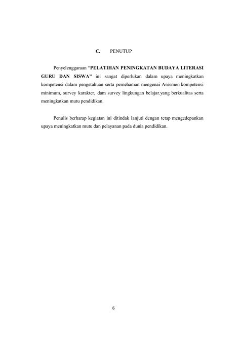 Contoh Laporan Pengembangan Diri Pelatihan Literasidocx