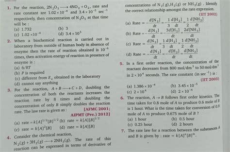 Chemical Kinetics MCQs Class 12 All About Chemistry