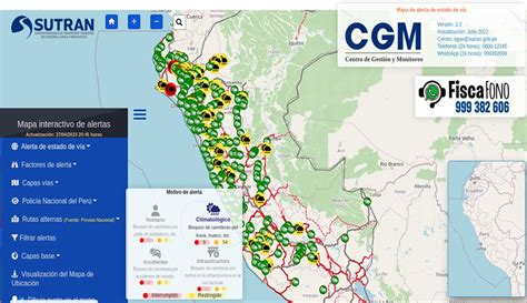 Mapa de alertas de la SUTRAN conoce AQUÍ el estado de las vías a nivel