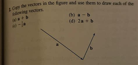 Solved Copy The Vectors In The Figure And Use Them To Draw