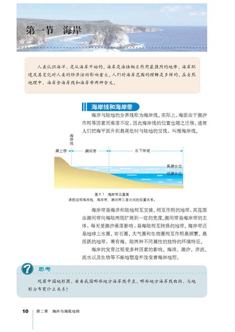 第一节海岸人教版高中地理选修2高中课本 中学课本网