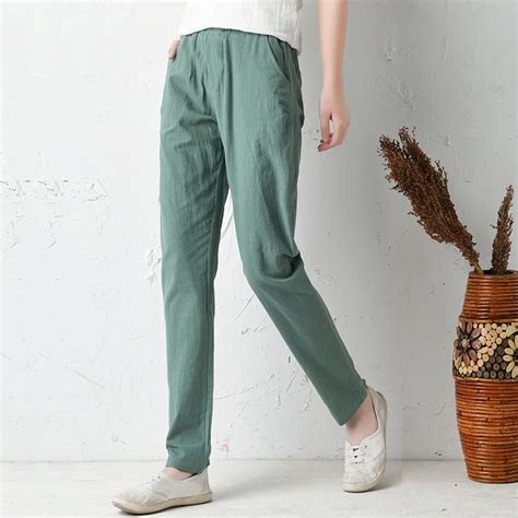 2018 Summer Cotton Linen Baggy Pants Women Plus Size Loose Harem Pants