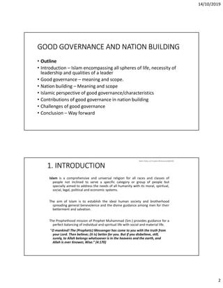 Good Governance And Nation Building Islamic Perspective Pdf