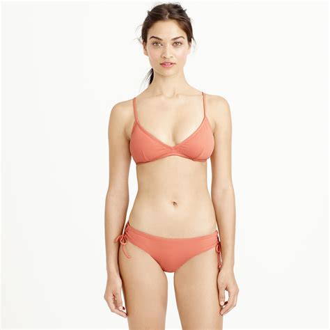 J Crew Italian Matte Convertible French Bikini Top In Orange