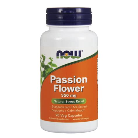 Now Supplements Passion Flower Passiflora Incarnata 350 Mg Natural Stress Relief 90 Veg