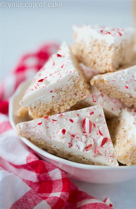 Peppermint Bark Rice Krispie Treats Your Cup Of Cake