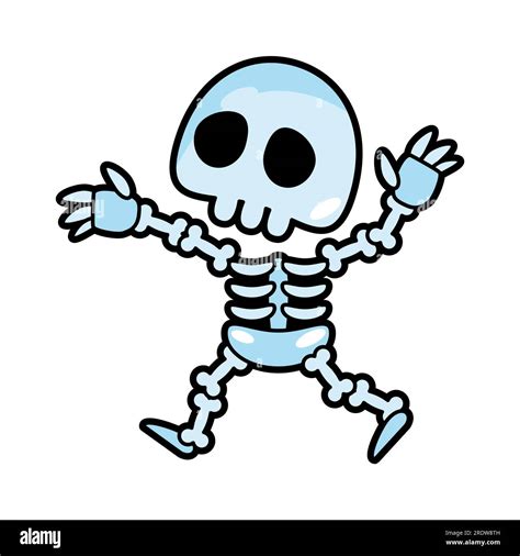 Skeleton Ghost Halloween Cartoon Characters Vector Stock Vector