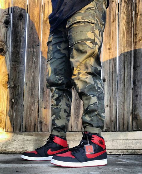 Jordan 1 Bred AJKO Men Camo Pants Outfitgrid Pants Outfit Men Camo