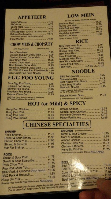 Menu At Kwang Chow Restaurant Portland