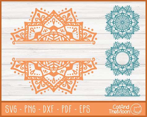 Simple Mandala Svg Half Mandala Svg Split Mandala Svg Mandala