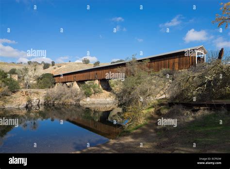 Covered Bridge At Knights Ferry Ca Stock Photo Alamy