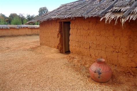 Uma Casa De Barro Telhado De Palha Foto Premium