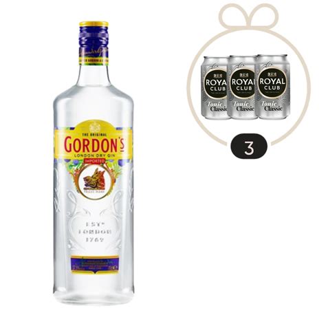 Gordons London Dry Gin 700 Ml Royal Club Tonic 3 Pcs Veli Store