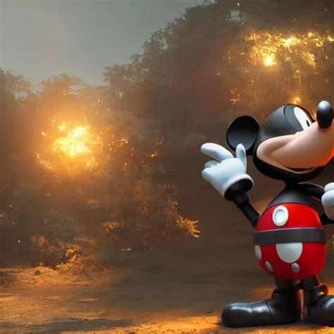 Ultra Realistic Mickey Mouse Wearing Mecha Armour Stable Diffusion