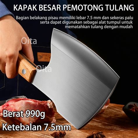 Jual Kapak Pisau Daging Pisau Dapur Kapak Potong Tulang Professional