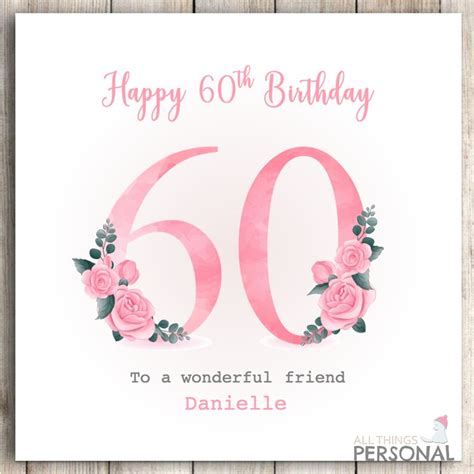 Personalised 60th Birthday Card For Mum Sister Friend Auntie Etsy