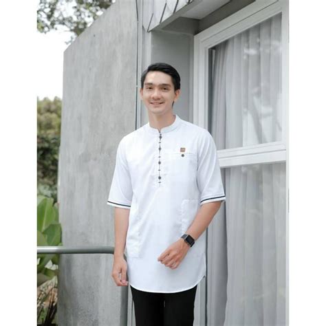 Jual Baju Koko Pria Kurta Lengan Pendek Original Toyobo Premium