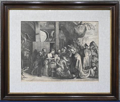 Aanbidding Door De Koningen Een Gravure Naar P P Rubens Lucas