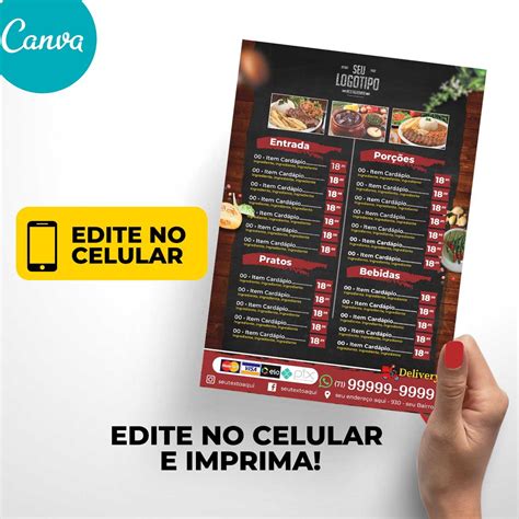 Artes Prontas Menu Cardápio Restaurante Mod 029 Elo7