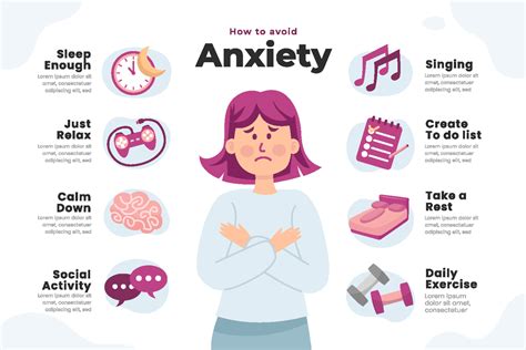 Tips For Anxiety Woman Hugging Herself Mental Health Concept Infographic Of Psychology Help