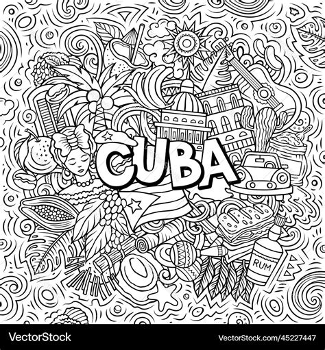 Cuba Cartoon Doodle Funny Cuban Royalty Free Vector Image