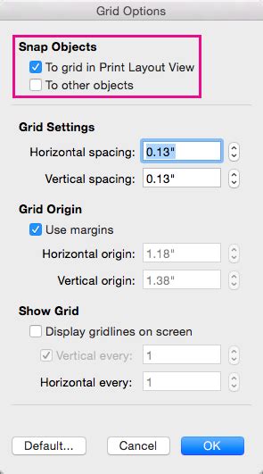 Snap Objects To A Grid In Word 2016 For Mac Word For Mac