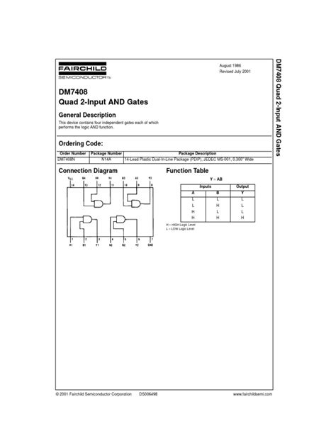 7408-datasheet | Electronic Circuits | Electronic Design